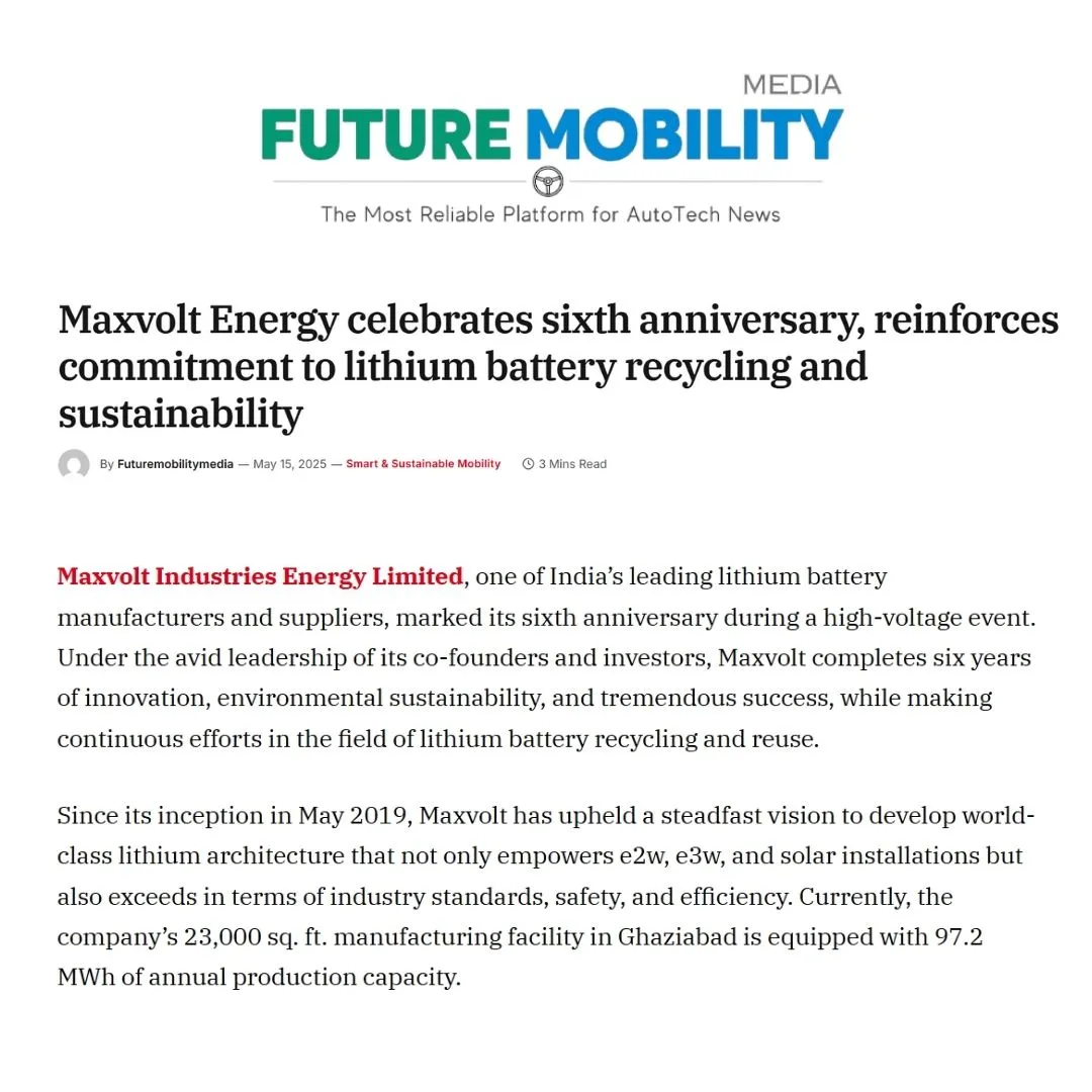  Accelerating Green Power: Maxvolt Marks Six Years of Impactful Growth